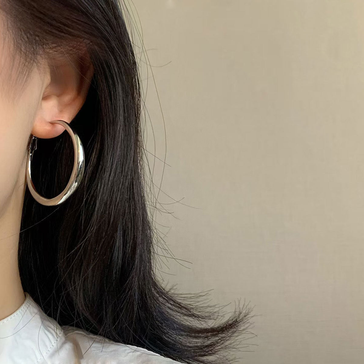 Wholesale Minimalist geometric metal hoop earrings